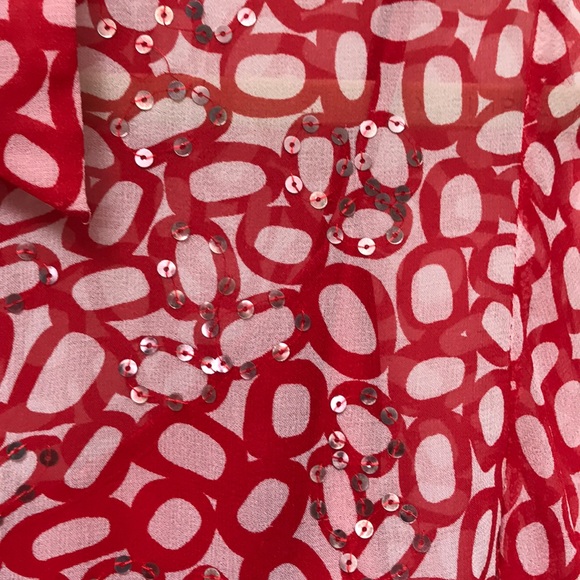 ICE 100% red silk blouse with camisole size M - Picture 3 of 4